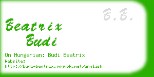 beatrix budi business card